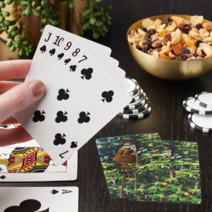 Kerstmis in vintage stijl, Victoriaanse Kerstman m Pokerkaarten