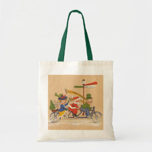 Kerstmis in vintage stijl, Victoriaanse Kerstman o Tote Bag