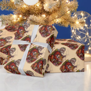 Kerstmis in vintage stijl, Victoriaanse Kerstman P Cadeaupapier