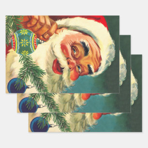 Kerstmis in vintage stijl, vrolijke retro 50's Ker Inpakpapier Vel