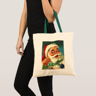 Kerstmis in vintage stijl, vrolijke retro 50's Ker Tote Bag