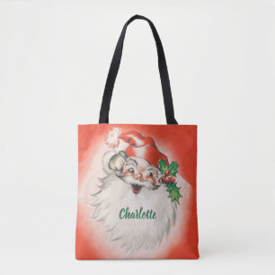 Kerstmis in vintage stijl, vrolijke retro jaren 50 draagtas