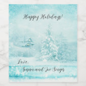 Kerstmis in warmtecawater wijn etiket (Enkel label)