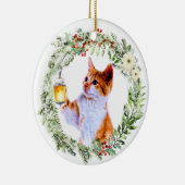 Kerstmis in Wreate met lantaarn op maat Keramisch Ornament (Rechts)