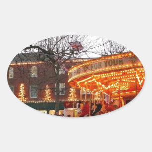 Kerstmis in York Ovale Sticker