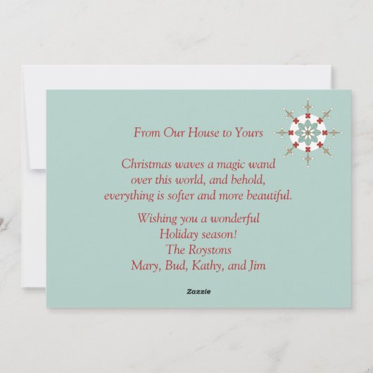 Kerstmis in Zuidwestelijke Stijl: Vrede op Aarde Feestdagenkaart (Achterkant)