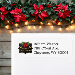 Kerstmis in Zwart & Wit Mannelijk Custom Etiket