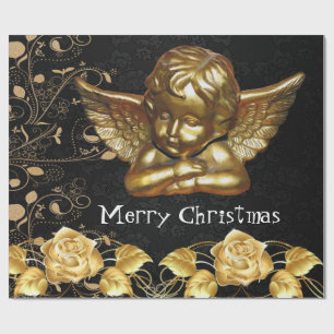 Kerstmis Inpakpapier Gouden Engel