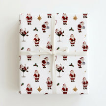 Kerstmis Inpakpapier met Vintage Santa