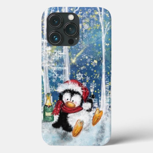 Kerstmis iPhone Case Gift Gelukkig Penguin Party (Achterkant)