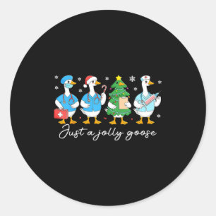 Kerstmis Is Alleen Een Vrolijke Gans Verpleegster Ronde Sticker