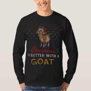 Kerstmis is beter met een geit met een lomp kerstm t-shirt