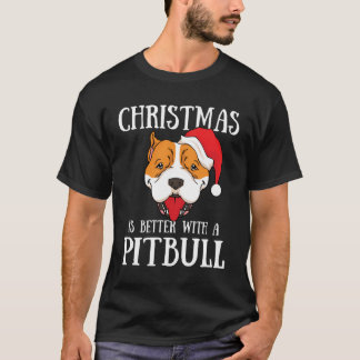 Kerstmis is beter met een Pitbull Dog Santa Claus T-shirt