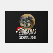 Kerstmis is beter met een Schnauzer Deurmat (Voorkant)