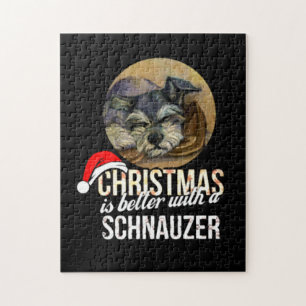 Kerstmis is beter met een Schnauzer Legpuzzel