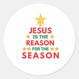 Kerstmis is de reden voor het seizoen ronde sticker