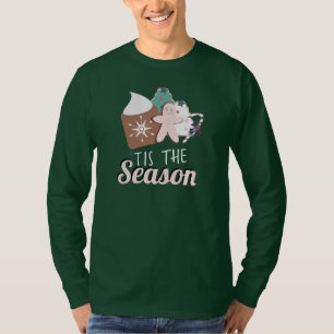 Kerstmis is de seizoenskoekjes met warme chocolade t-shirt