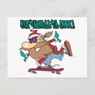 kerstmis is een mooi getto skateboarder santa feestdagenkaart