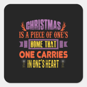 Kerstmis is een stuk vierkante sticker