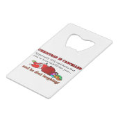 Kerstmis is geannuleerd kredietkaart flessenopener (Voorkant Gekanteld)