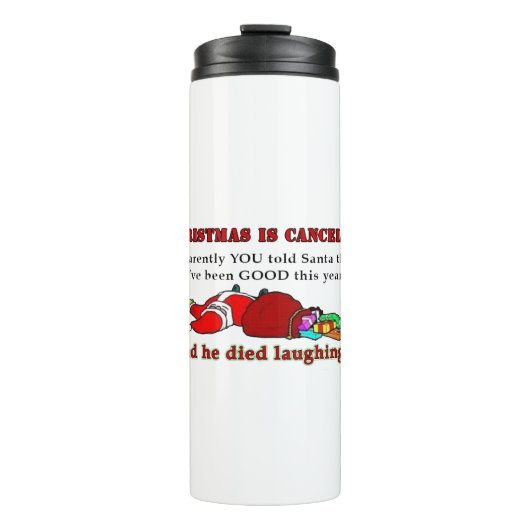 Kerstmis is geannuleerd thermosbeker (Voorkant)