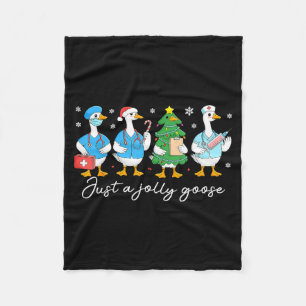 Kerstmis Is Gewoon Een Vrolijke Gans Verpleegster Fleece Deken