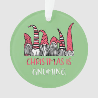Kerstmis is Gnoming God Jul Gnome Tomte Xmas Sant Ornament