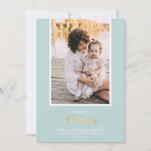 Kerstmis is goud   Verticale foto van Munt Modern Feestdagenkaart