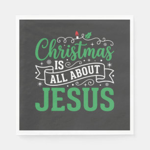 Kerstmis is helemaal over Jezus typografie Servet