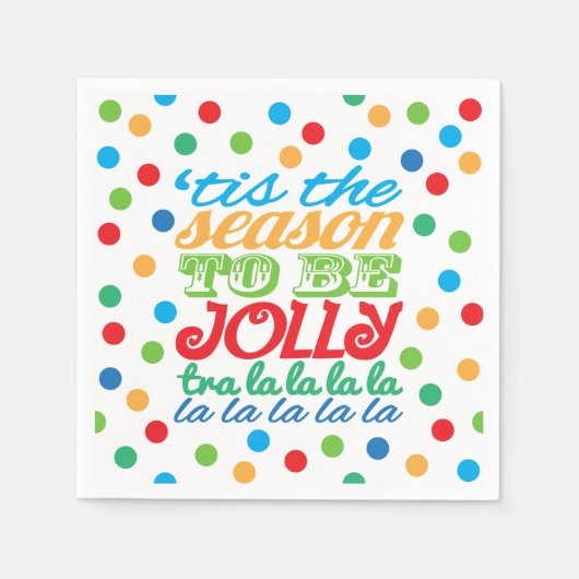 Kerstmis 'is het seizoen kleurrijke papieren serve servetten (Voorkant)