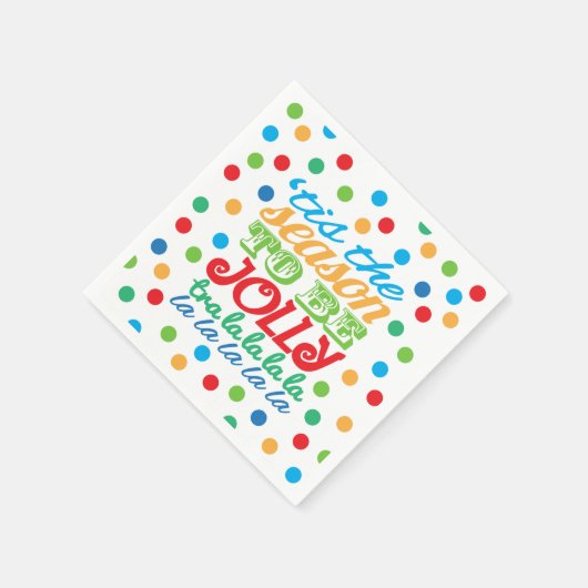 Kerstmis 'is het seizoen kleurrijke papieren serve servetten (Hoek)