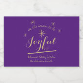 Kerstmis is het seizoen om vreugdevolle Schattigee Sparkling Wijnetiket (Enkel label)