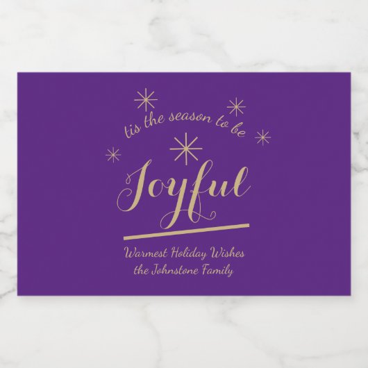 Kerstmis is het seizoen om vreugdevolle Schattigee Sparkling Wijnetiket (Enkel label)