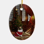 Kerstmis is hier! Sheltie Keramisch Ornament (Voorkant)