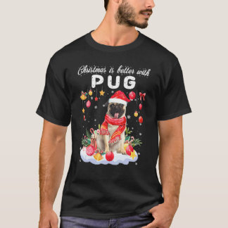 Kerstmis is leuker met Pug grappige hond T-shirt