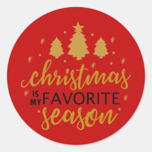 Kerstmis is mijn favoriete Word Art Ronde Sticker