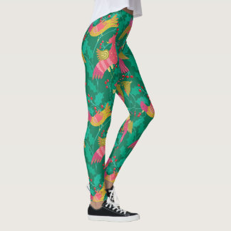 Kerstmis is voor de Vogels Maximalistische Patrone Leggings