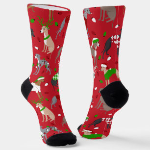 Kerstmis Italiaanse Greyhound Dog Socks Sokken