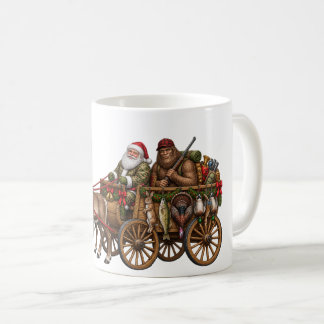 Kerstmis jachtavontuur van Sinterklaas en Bigfoot Koffiemok