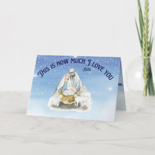 Kerstmis Jezus in de kribbe gevouwen Kaart