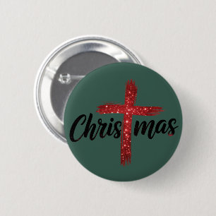 Kerstmis Jezus Kruis Christelijk Geloof Religie Ronde Button 5,7 Cm