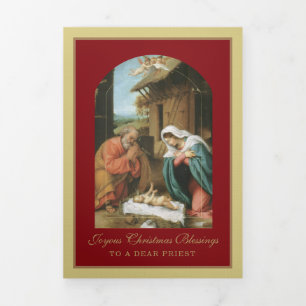 Kerstmis Jezus Maria Heilige Jozef Drieluik Wenskaart