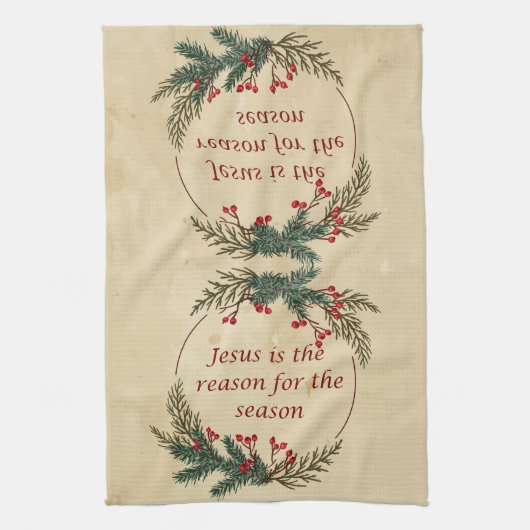 Kerstmis Jezus Reden voor het Seizoen Theedoek (Verticaal)