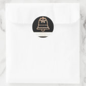 Kerstmis Jingle Bell Zwart en Wit Goud Script Ronde Sticker (Tas)