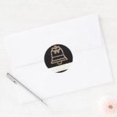 Kerstmis Jingle Bell Zwart en Wit Goud Script Ronde Sticker (Envelop)