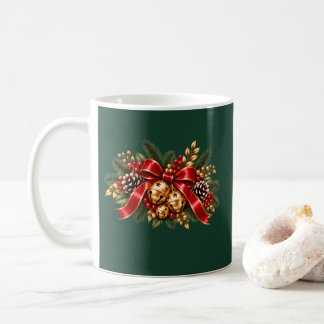 Kerstmis Jingle Bells Rode Strik Feestelijk Koffiemok