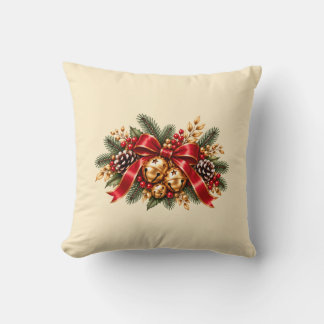 Kerstmis Jingle Bells Rode Strik Feestelijk Kussen