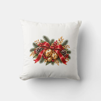 Kerstmis Jingle Bells Rode Strik Feestelijk Kussen