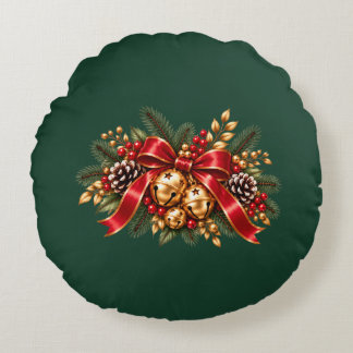 Kerstmis Jingle Bells Rode Strik Feestelijk Rond Kussen