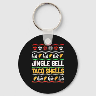 Kerstmis Jingle Bells Taco Shells Funny Ugly Xmas Sleutelhanger